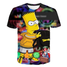 Load image into Gallery viewer, New Simpson Snoopy and other animation printing T-shirts with round collar and short sleeves in summe