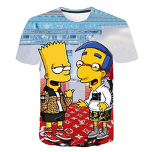 Load image into Gallery viewer, New Simpson Snoopy and other animation printing T-shirts with round collar and short sleeves in summe