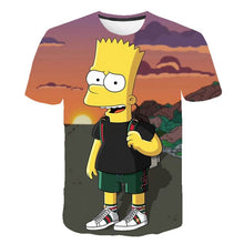 Load image into Gallery viewer, New Simpson Snoopy and other animation printing T-shirts with round collar and short sleeves in summe