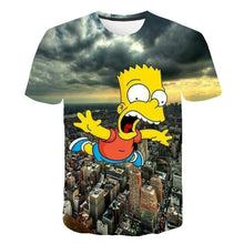 Load image into Gallery viewer, New Simpson Snoopy and other animation printing T-shirts with round collar and short sleeves in summe