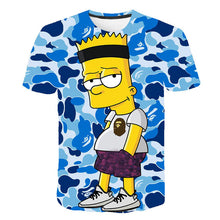 Load image into Gallery viewer, New Simpson Snoopy and other animation printing T-shirts with round collar and short sleeves in summe