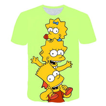 Load image into Gallery viewer, New Simpson Snoopy and other animation printing T-shirts with round collar and short sleeves in summe