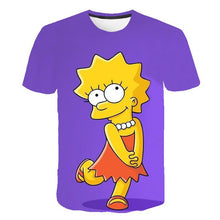Load image into Gallery viewer, New Simpson Snoopy and other animation printing T-shirts with round collar and short sleeves in summe