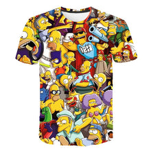 Load image into Gallery viewer, New Simpson Snoopy and other animation printing T-shirts with round collar and short sleeves in summe