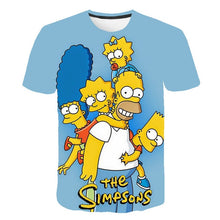 Load image into Gallery viewer, New Simpson Snoopy and other animation printing T-shirts with round collar and short sleeves in summe