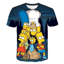 Load image into Gallery viewer, New Simpson Snoopy and other animation printing T-shirts with round collar and short sleeves in summe
