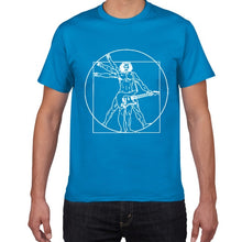 Load image into Gallery viewer, Da Vinci guitar funny T-Shirt men Vitruvian Man rock band Vintage Graphic Music Novelty streetwear t shirt men homme men clothes