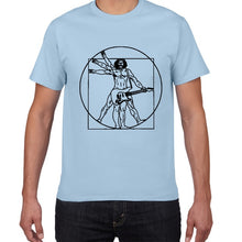Load image into Gallery viewer, Da Vinci guitar funny T-Shirt men Vitruvian Man rock band Vintage Graphic Music Novelty streetwear t shirt men homme men clothes