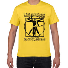 Load image into Gallery viewer, Da Vinci guitar funny T-Shirt men Vitruvian Man rock band Vintage Graphic Music Novelty streetwear t shirt men homme men clothes