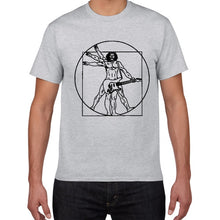 Load image into Gallery viewer, Da Vinci guitar funny T-Shirt men Vitruvian Man rock band Vintage Graphic Music Novelty streetwear t shirt men homme men clothes
