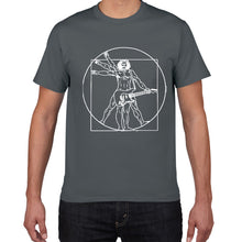 Load image into Gallery viewer, Da Vinci guitar funny T-Shirt men Vitruvian Man rock band Vintage Graphic Music Novelty streetwear t shirt men homme men clothes
