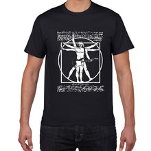 Load image into Gallery viewer, Da Vinci guitar funny T-Shirt men Vitruvian Man rock band Vintage Graphic Music Novelty streetwear t shirt men homme men clothes