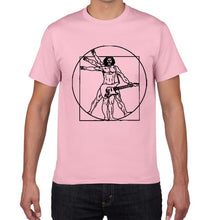 Load image into Gallery viewer, Da Vinci guitar funny T-Shirt men Vitruvian Man rock band Vintage Graphic Music Novelty streetwear t shirt men homme men clothes
