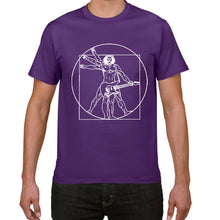 Load image into Gallery viewer, Da Vinci guitar funny T-Shirt men Vitruvian Man rock band Vintage Graphic Music Novelty streetwear t shirt men homme men clothes