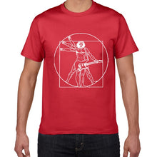 Load image into Gallery viewer, Da Vinci guitar funny T-Shirt men Vitruvian Man rock band Vintage Graphic Music Novelty streetwear t shirt men homme men clothes