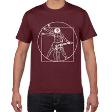 Load image into Gallery viewer, Da Vinci guitar funny T-Shirt men Vitruvian Man rock band Vintage Graphic Music Novelty streetwear t shirt men homme men clothes