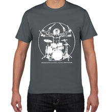 Load image into Gallery viewer, Da Vinci guitar funny T-Shirt men Vitruvian Man rock band Vintage Graphic Music Novelty streetwear t shirt men homme men clothes